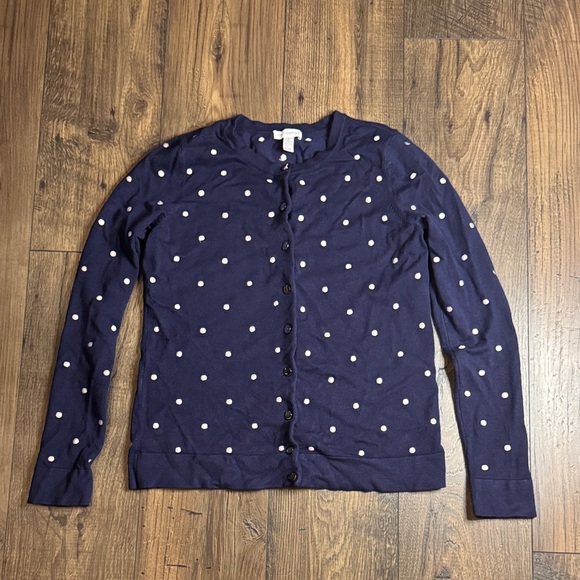 Charter Club Blue Sweater with White Dots - Picture 1 of 4